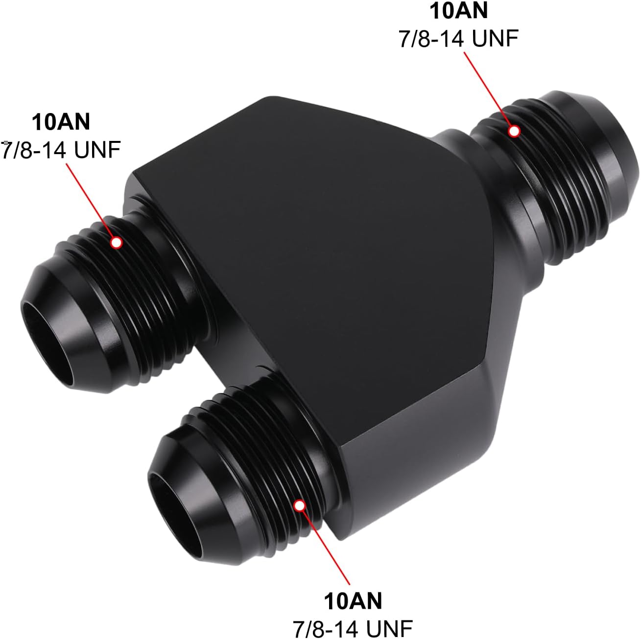 Adaptador conector 10AN aluminio negro doble