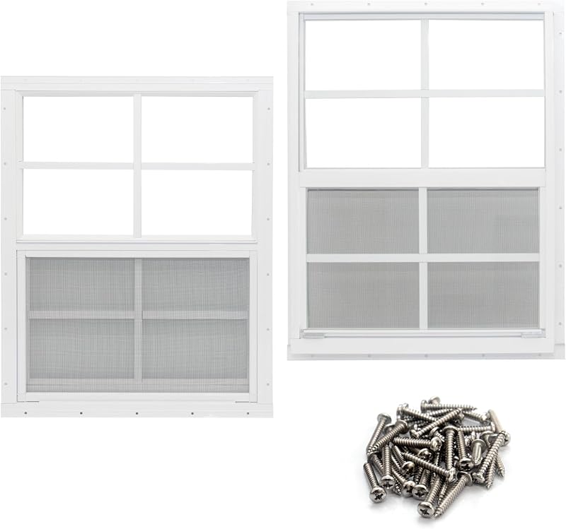 2 Ventanas Cobertizo 18x23pulg Vidrio Templado Fibra