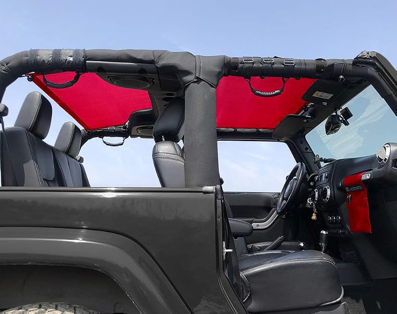 Parasol Jeep Wrangler JK 07-18 2 puertas malla rojo