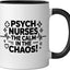 Taza cerámica para enfermeras psiquiátricas en negro y blanco