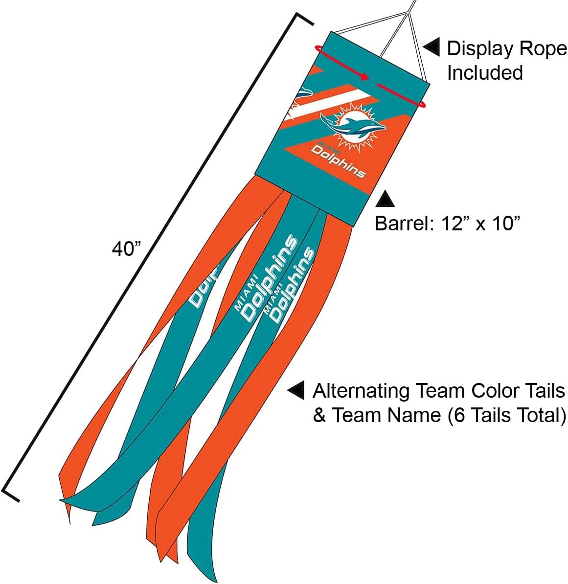 Manga viento equipo Miami Dolphins