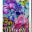 Bandera jardín iris 12x18pulg doble cara flor mariposa