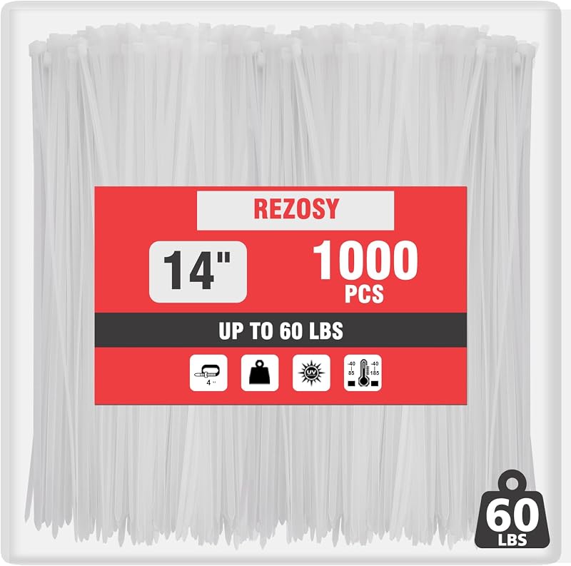 Bridas blancas transparentes 14" 1000uds resistentes UV