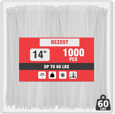 Bridas blancas transparentes 14" 1000uds resistentes UV