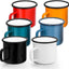 Set 6 Tazas Esmaltadas 12oz Vintage para Café Té Hogar Picnic