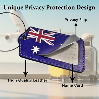 Etiquetas cuero bandera Australia para maletas