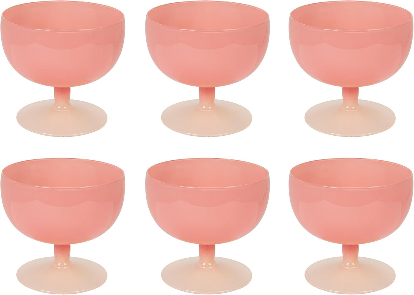 6 Pzas Vino Vidrio Tono Doble Rosa Blanco
