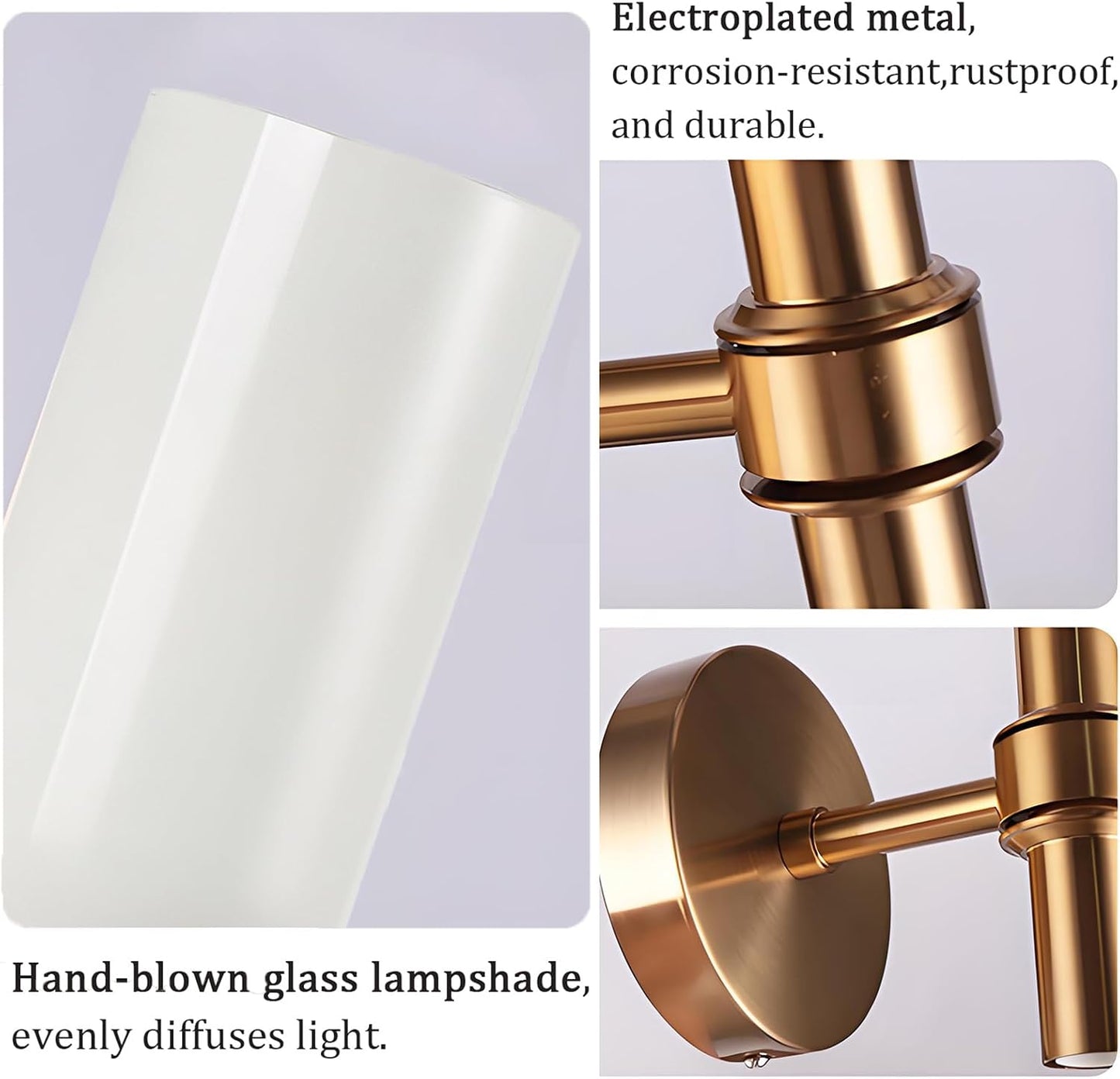 Lámpara pared moderna E14 2 luces cristal para dormitorio