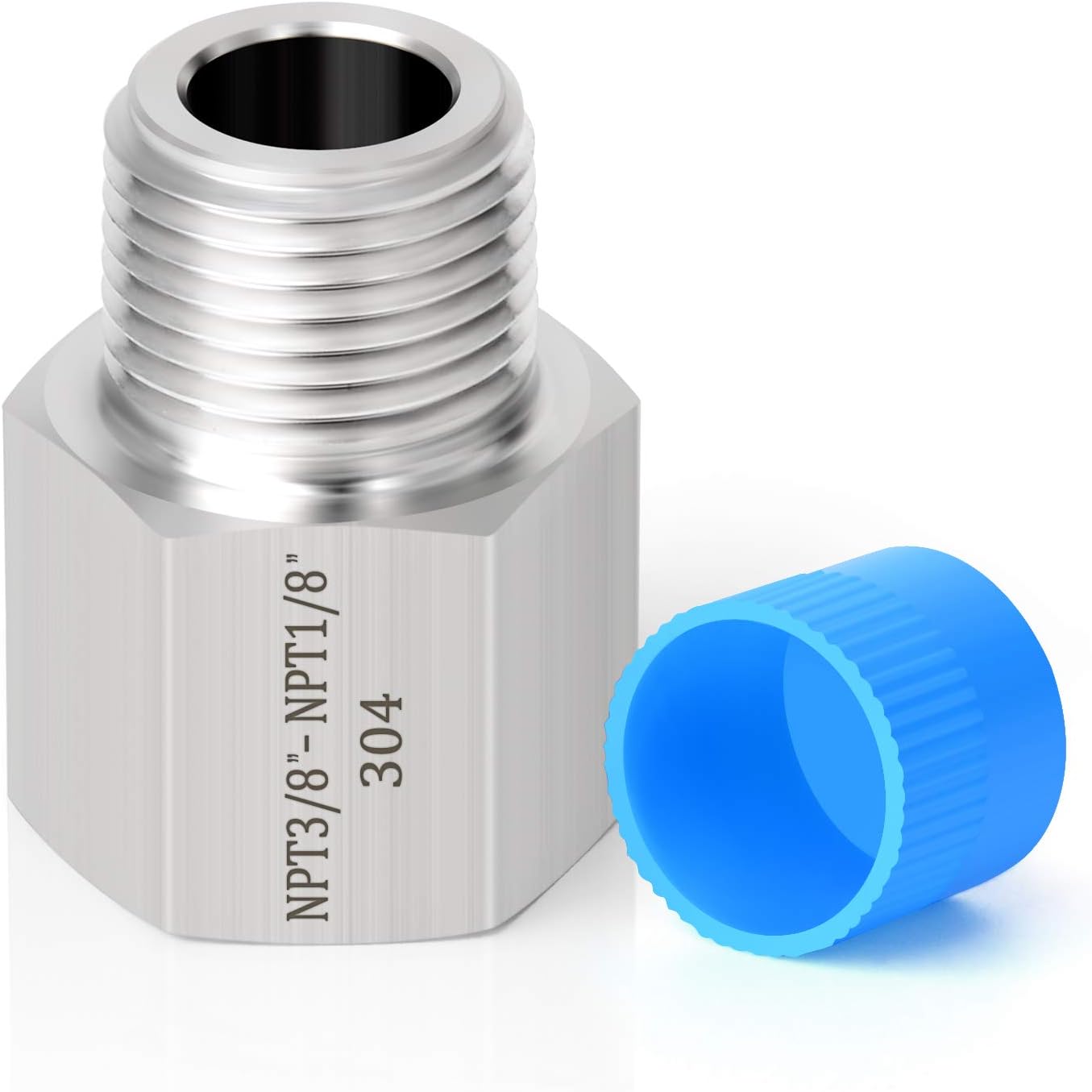 2 Pzas Adaptador Reductor Acero Inox 1/8x3/8pulg