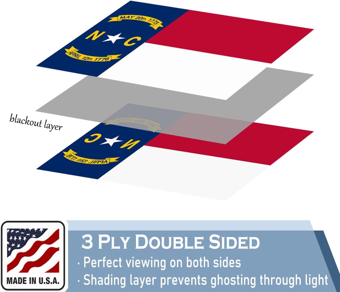 Bandera NC 5x8ft doble cara con anillos bronce