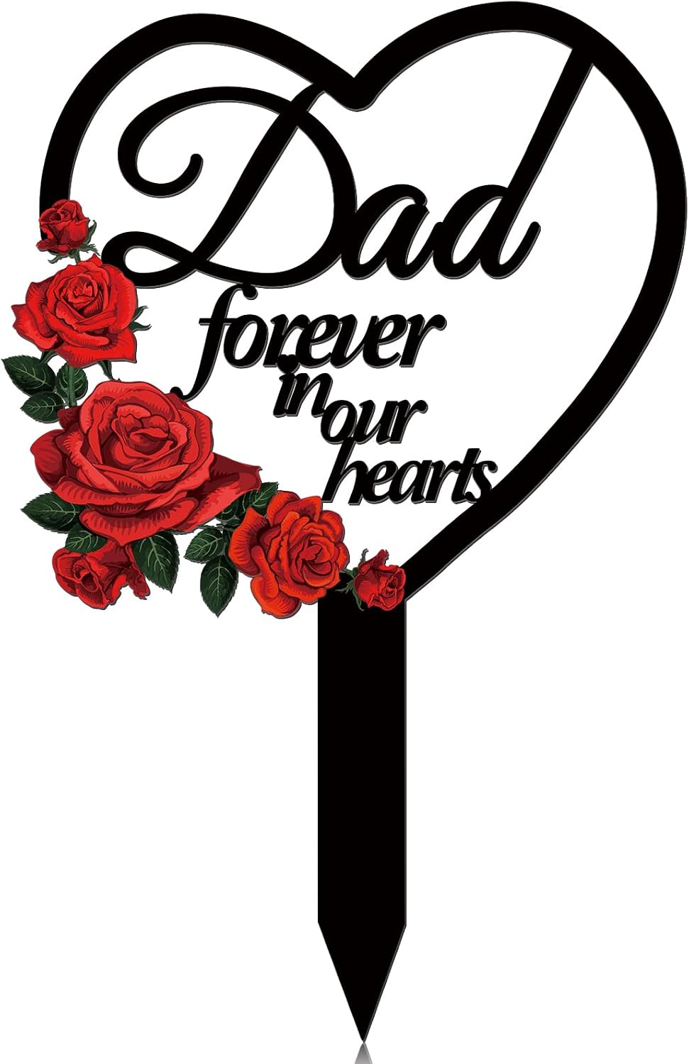 Estacas conmemorativas corazón metal cementerio
