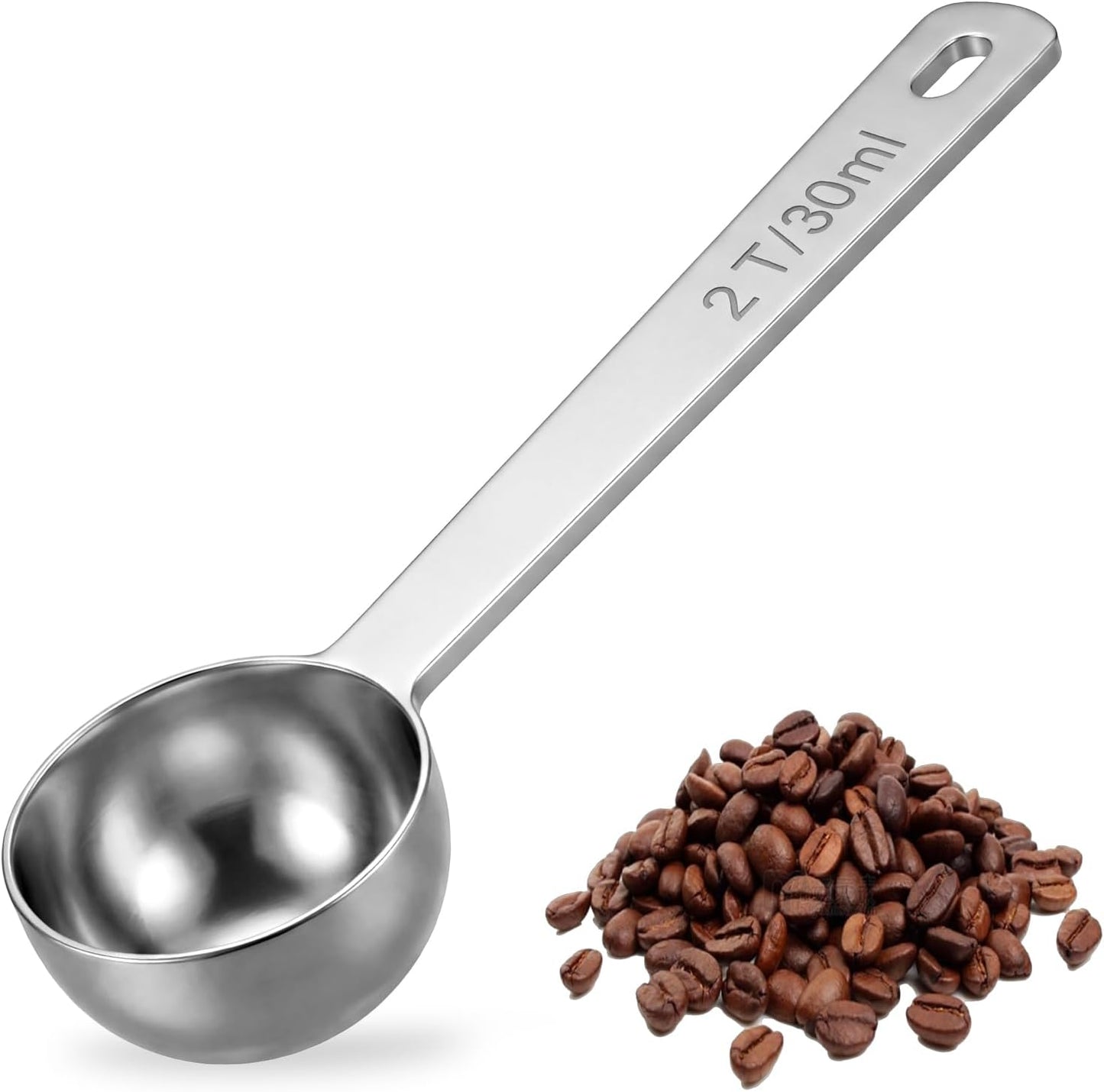 Cuchara de café de acero inoxidable 304 con mango largo para granos, expreso y té