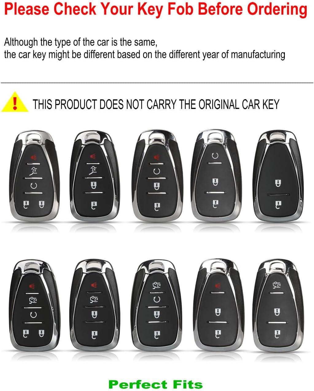 Funda llavero cuero para Chevy Malibu Camaro Negro