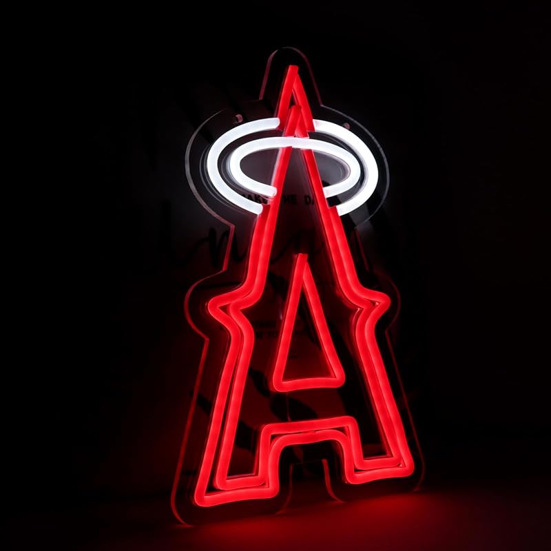 Letrero neón béisbol rojo para garaje cueva hombre