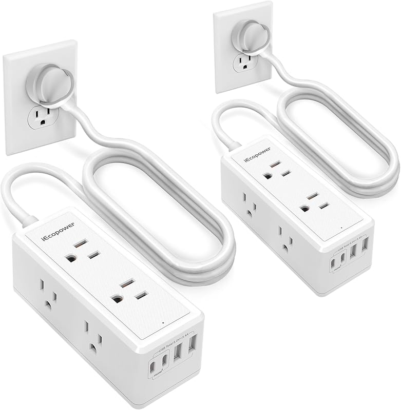 Regleta 2 puertos USB C PD 20W 1250W 5 ft con 2 protectores