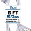 Cable extensión 3 salidas 13A resistente 8" blanco