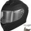 Casco moto calle con 2 viseras anti-vaho DOT negro fibra