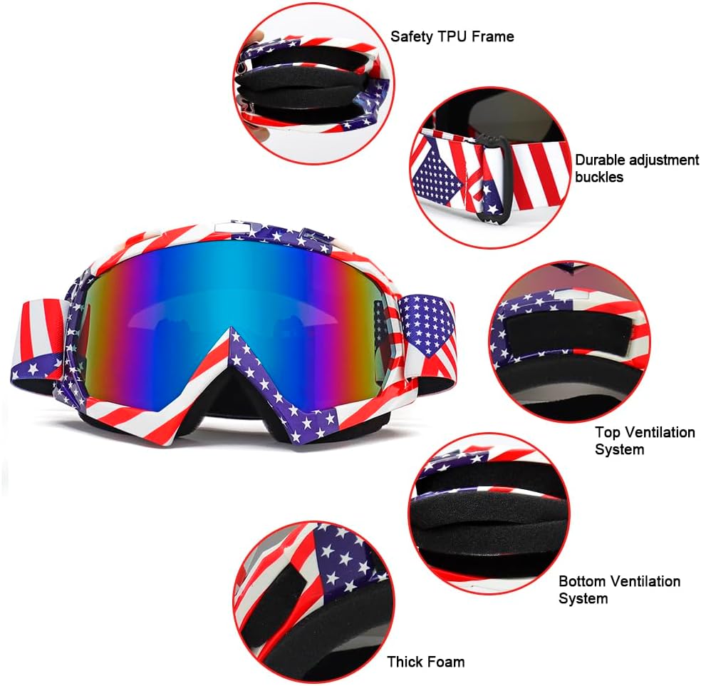 Gafas motocicleta UV400 resistentes viento polvo