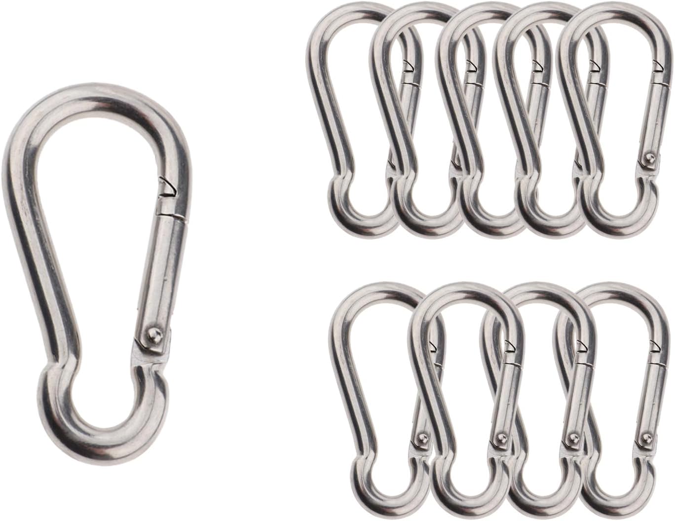 Mosquetón acero inox resistente para fitness camping pesca