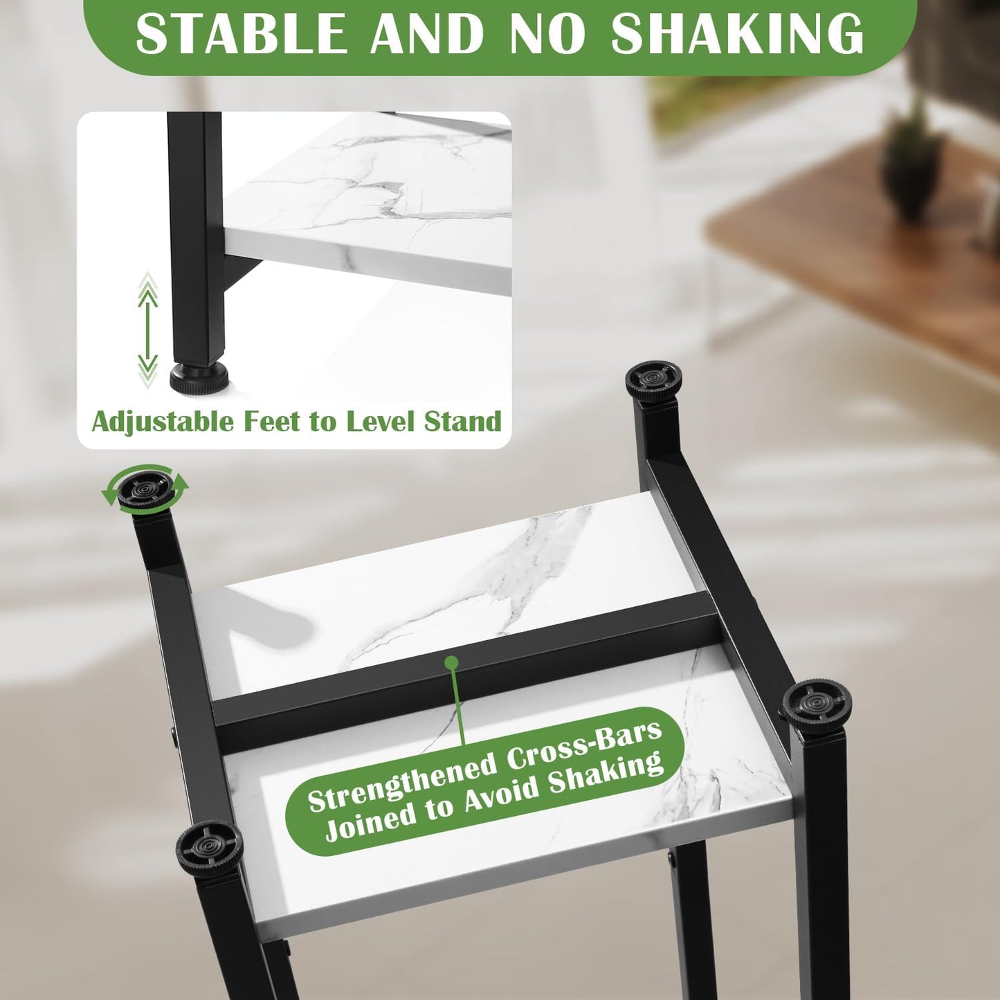 Soporte plantas 40pulg 2 niveles metal y madera resistente