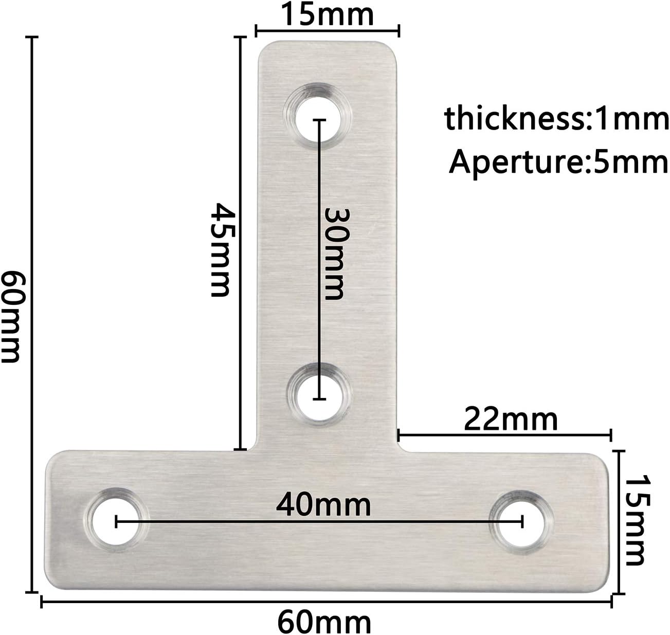 20 Pzas Soporte T 2.362pulg Chapado Protector Muebles