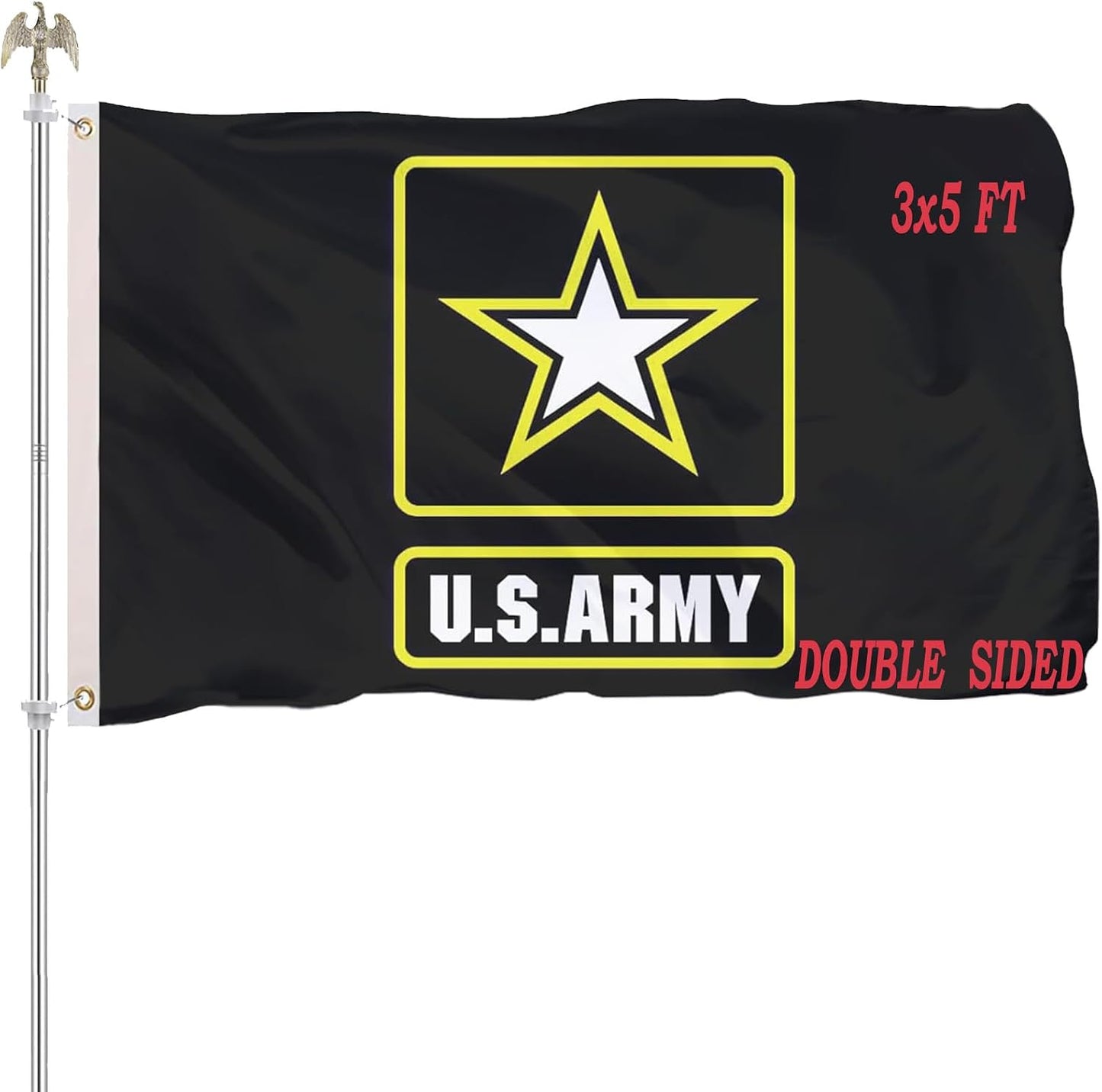 Bandera EE.UU. negra 3x5 poliéster resistente