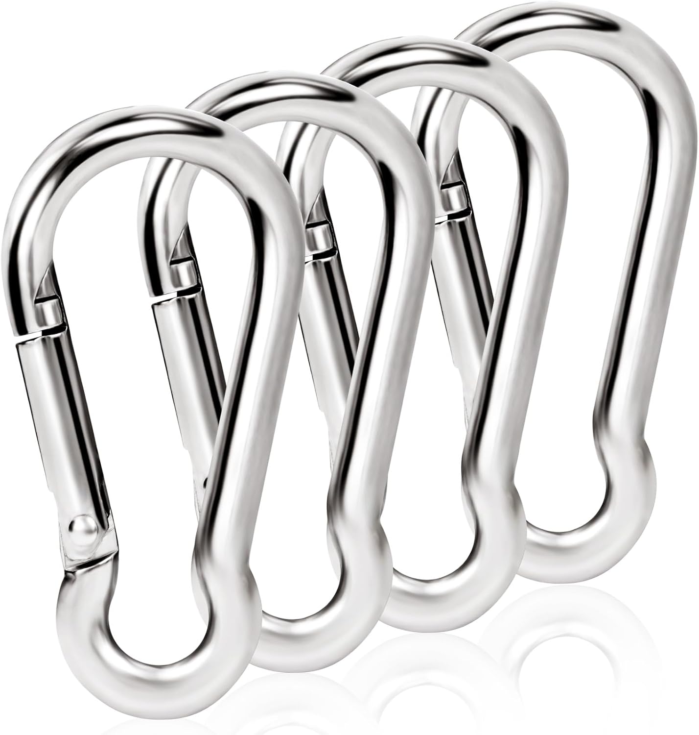 Anillos mosquetón acero inox M5 4 pzas llavero bandera