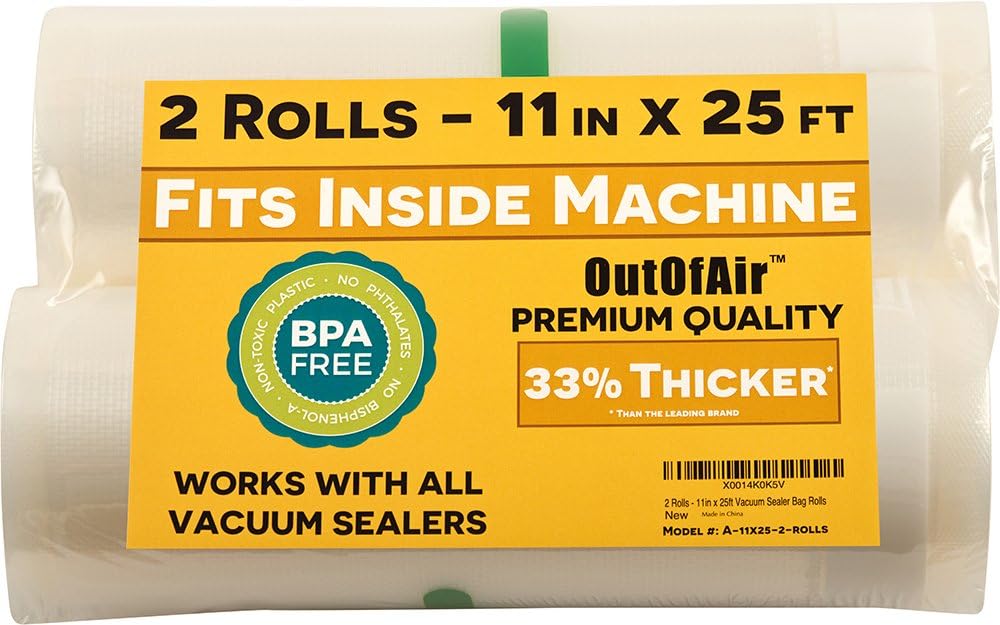 2 Rollos Sellador Al Vacío 11" x25pies Gros
