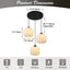 Lámpara colgante 3 luces vidrio leche negro sala