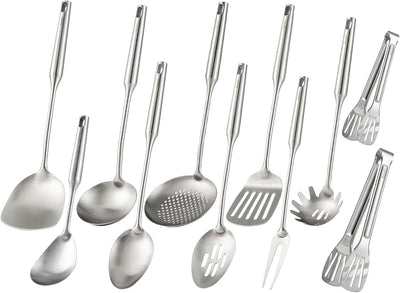 Set 11 Pzas Utensilios Acero Inox 18/10 15pulg