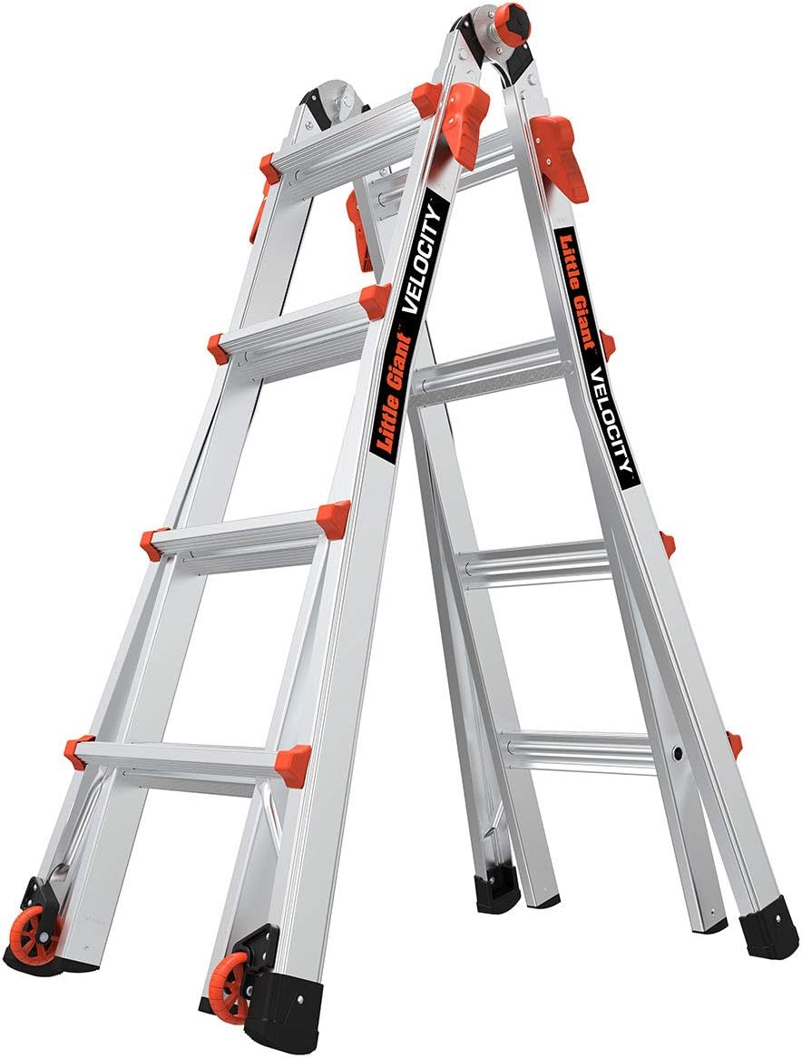 Escalera multiposición aluminio 17ft con ruedas 300lb