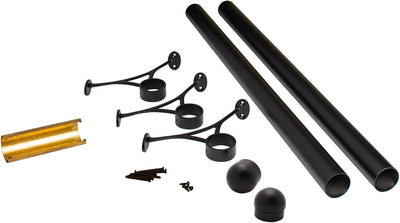 Kit riel barra 8ft tubo tapa cúpula negro mate