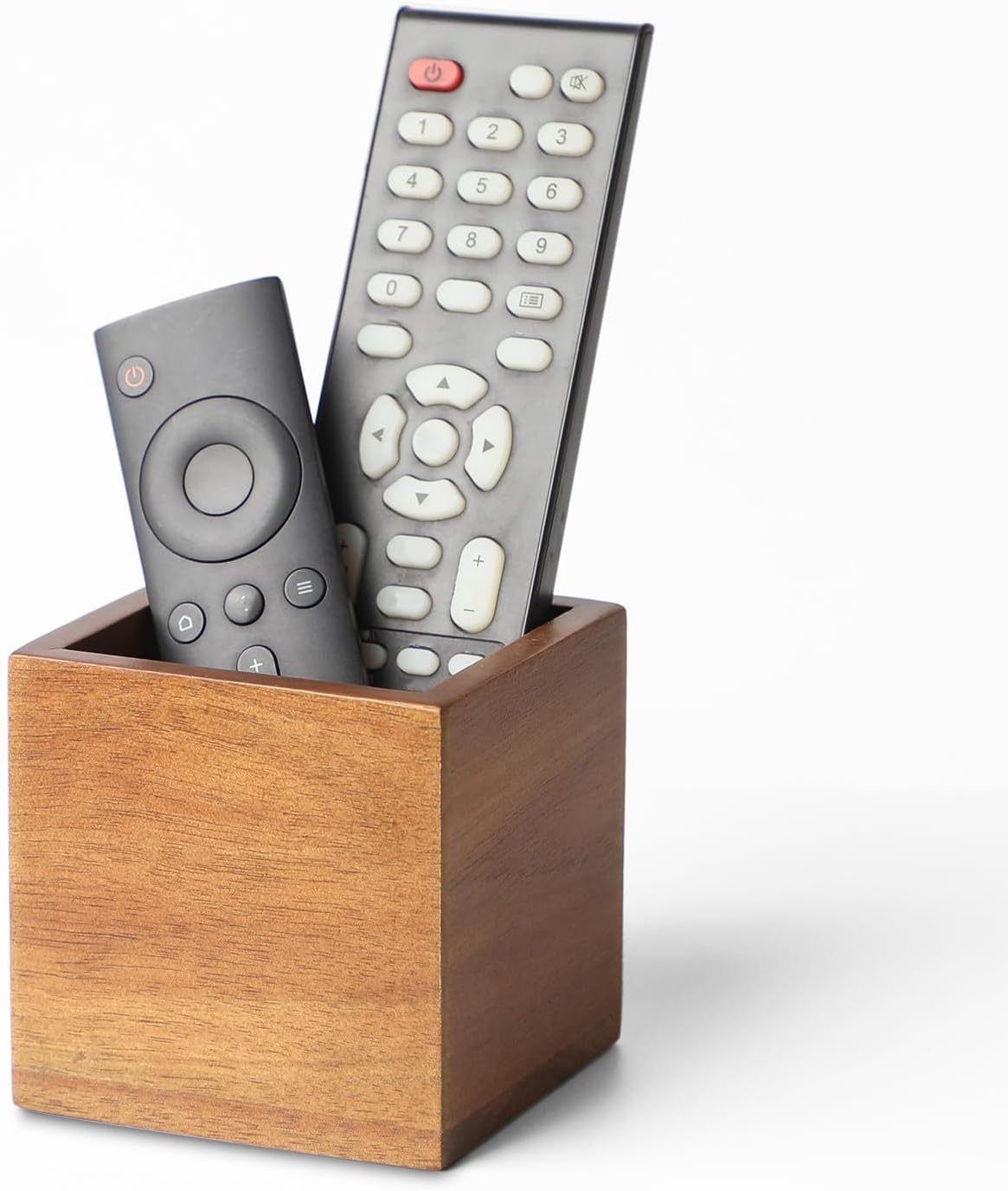 Soporte control remoto madera acacia vintage para 2-3 controles