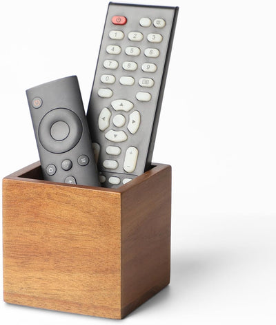 Soporte control remoto madera acacia vintage para 2-3 controles