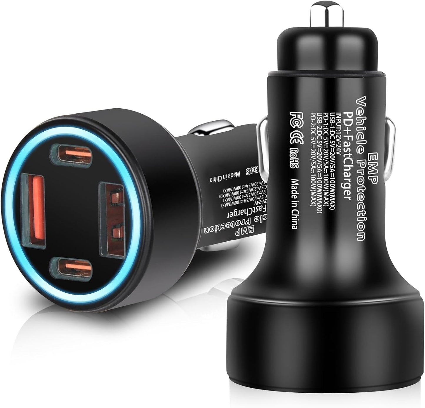 Protección vehicular con USB PD 12V contra sobretensiones