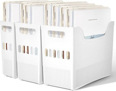 3 Cajas Almacenamiento Plástico 12x12pulg con Ruedas