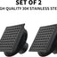 Set 2 Drenajes Ducha 6pulg Acero Inox 304 con Rejilla Negro