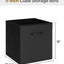 Cubos almacenamiento negro cuero 11" asa plegables set 4