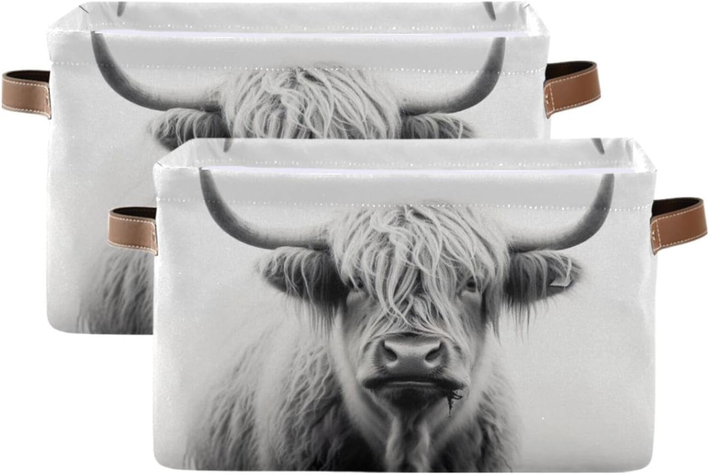Cesta almacenamiento vacas altas con asas plegable sala estar