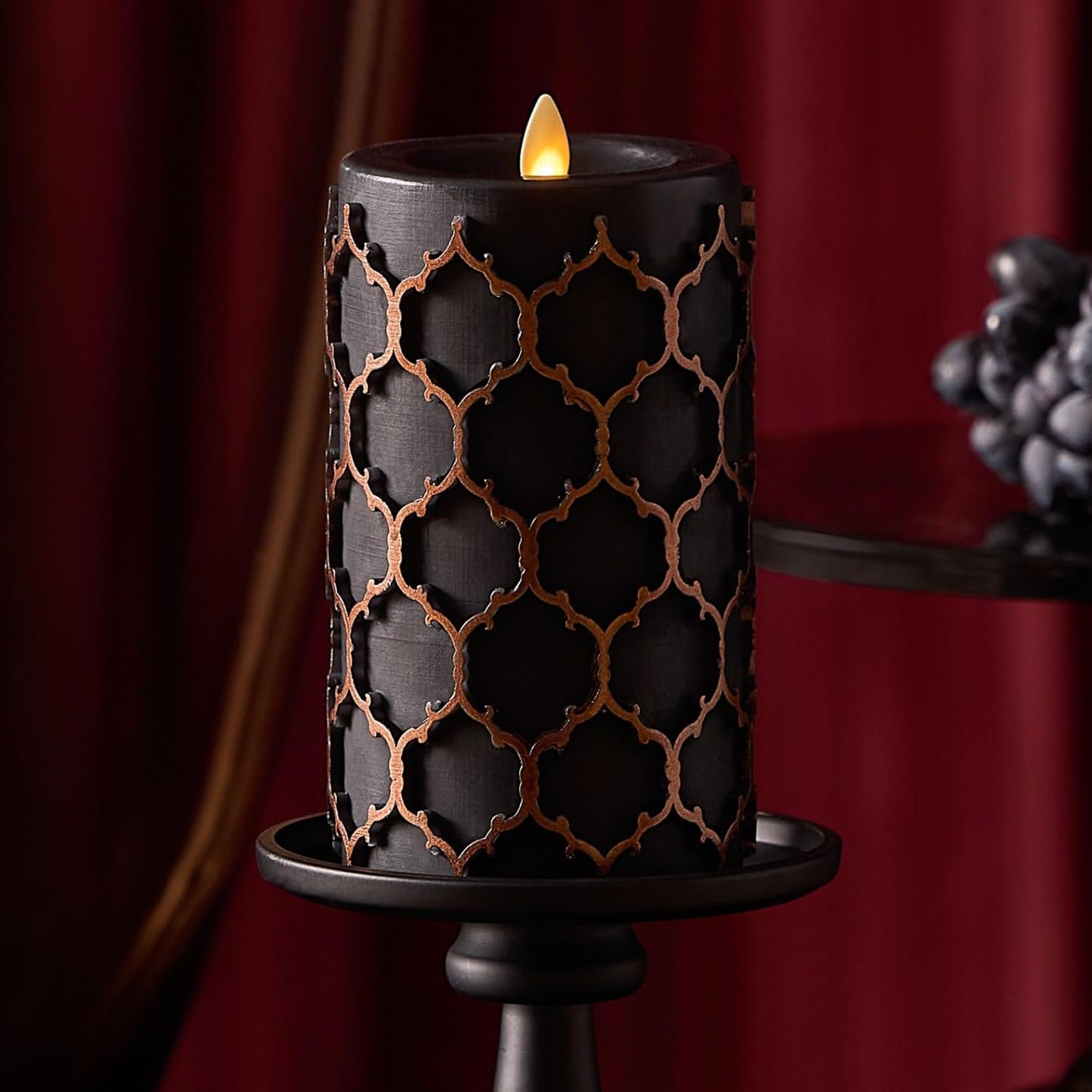Pilar velas cera real 3.5x6.5pulg con luz LED y temporizador