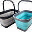 Cubo agua plegable 12L para campamento gris aleación set 2