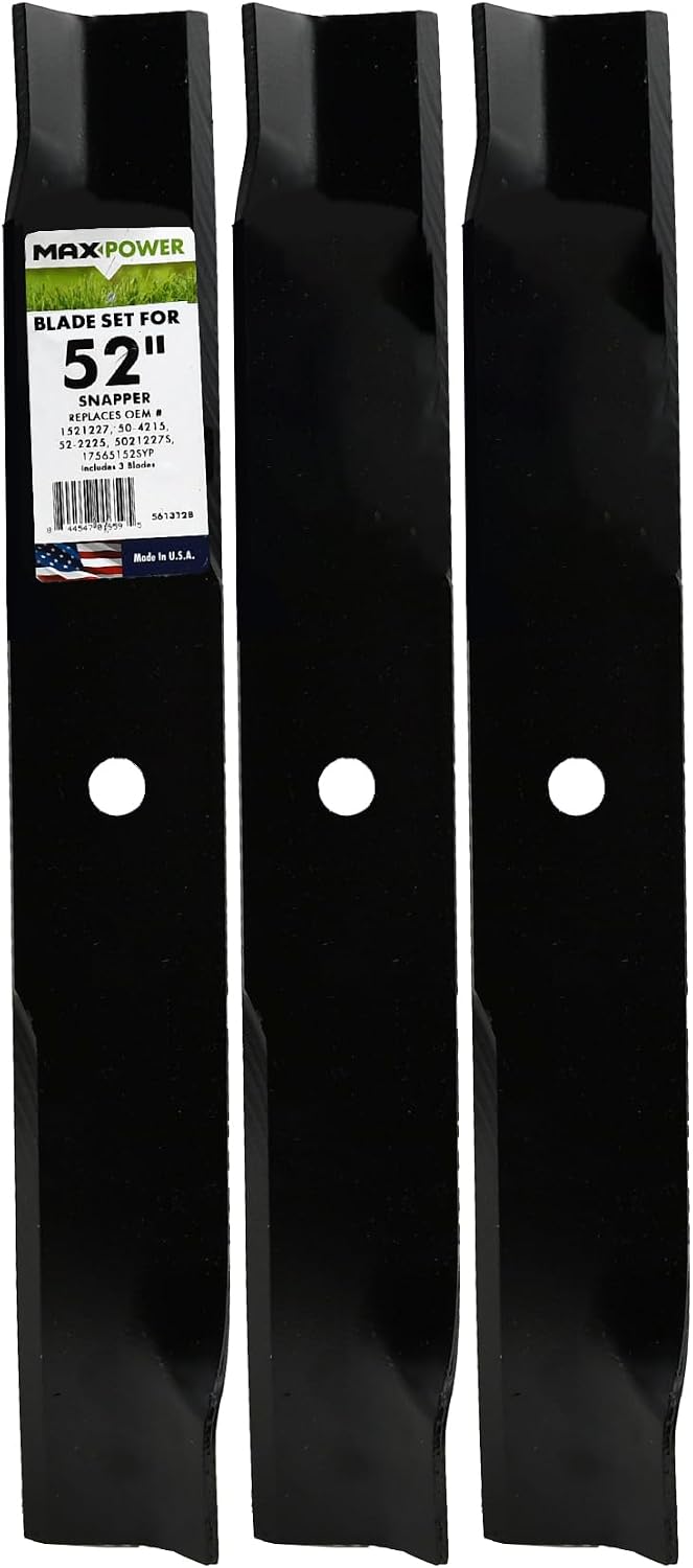 Set 3 cuchillas cortacéspedes 52" negro
