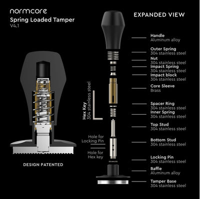 Tamper V4.1 acero inox 2.098pulg para café expreso