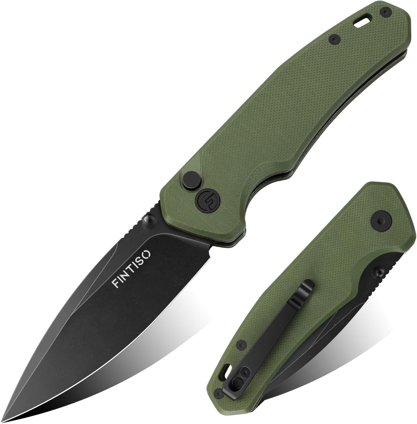 Cuchillo plegable 3pulg acero G10 mango pequeño EDC con clip