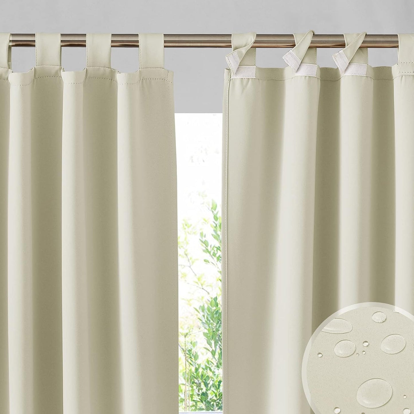 2 Cortinas exteriores impermeables bloqueo luz solar