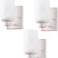 3 Luminarias Tocador Baño Apliques Pared Vidrio Blanco