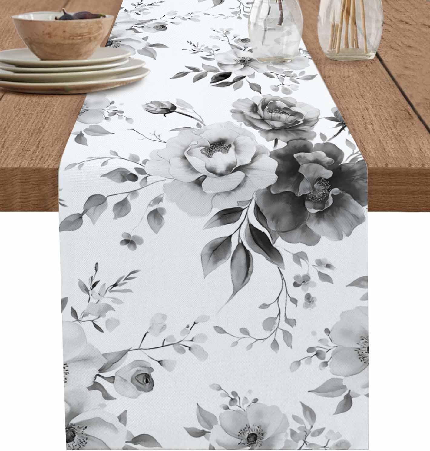 Pañuelos mesa flores acuarela 13x60pulg antiderrap