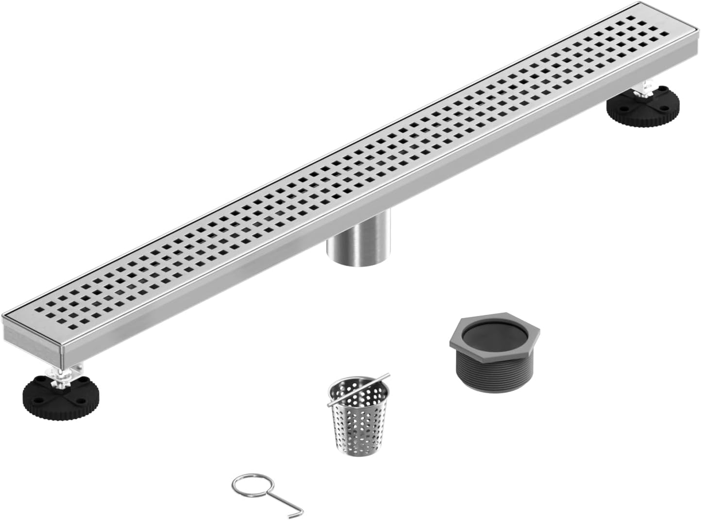 Drenaje lineal ducha 28pulg acero inox 304 rejilla extraible