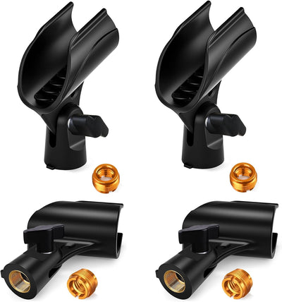 4 Pzas Clip Universal Micrófono Soporte 5/8 a 3/8 Pulg