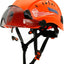 Casco construcción OSHA con visor doble y gafas sol